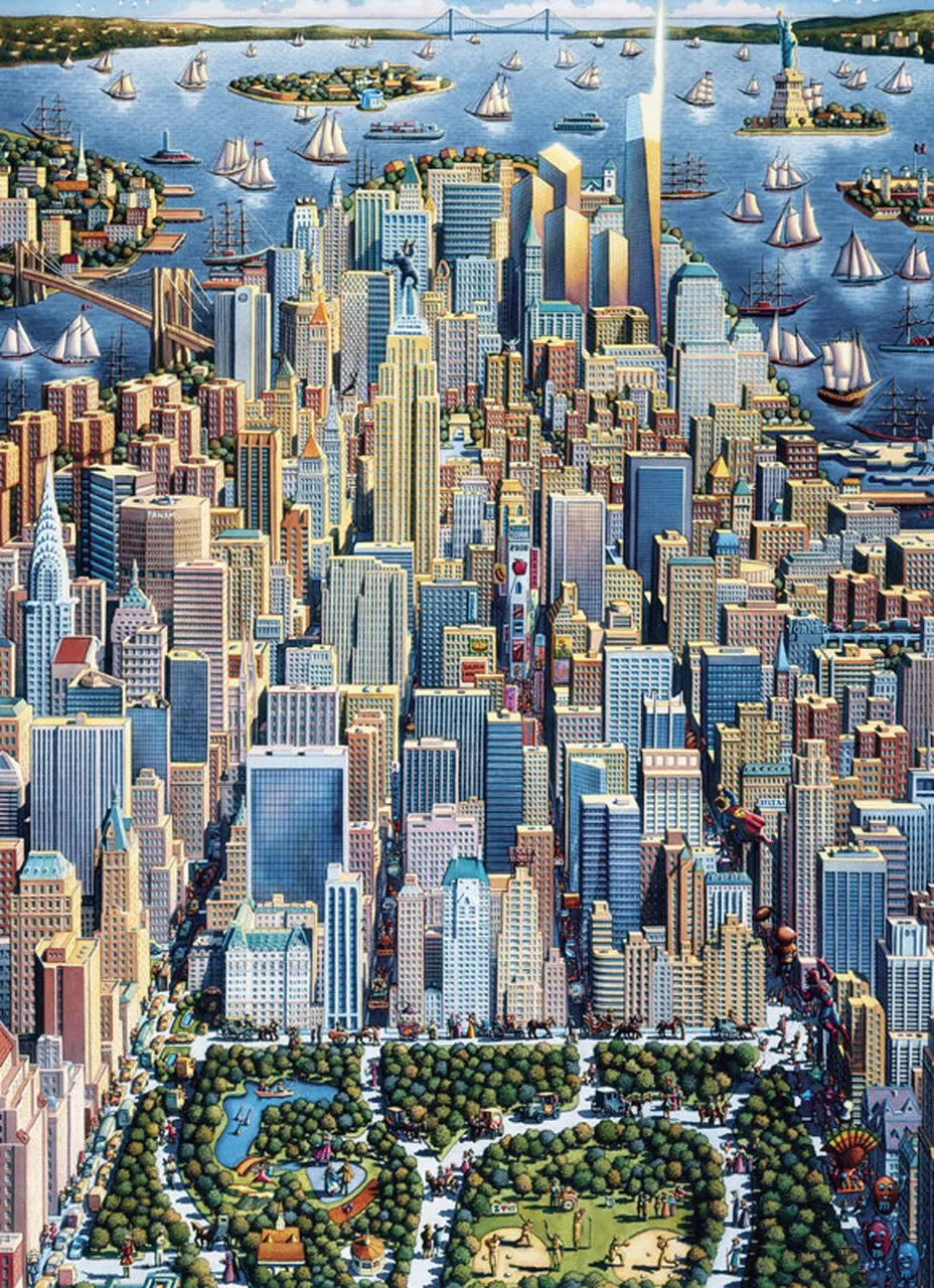 JMINE Div 5D New York City Skyline pintura completa de diamantes kits de punto de cruz arte pintura 3D escénica de alta calidad por diamantes