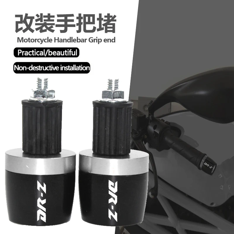 DR-Z For SUZUKI DRZ 400S 400SM DR-Z 400 drz400 CNC Logo Alumiunm Plugs Motorcycle 7/8\'\' 22mm Handlebar Handle Bar Grips Cap Ends