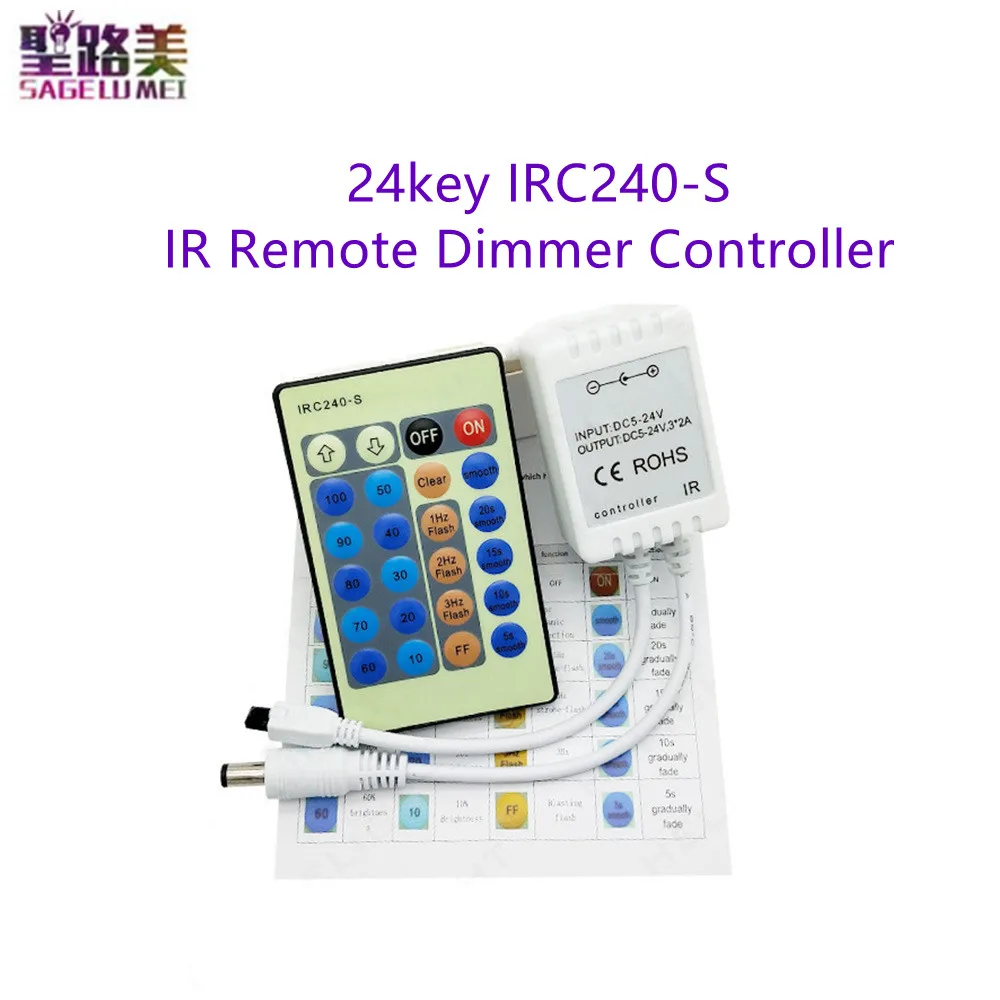 Imagem -02 - Controlador Remoto rf de 24 Teclas 6a 2a ir Controlador de Luz Led de Cor Única para 3528 5050 2835 3014