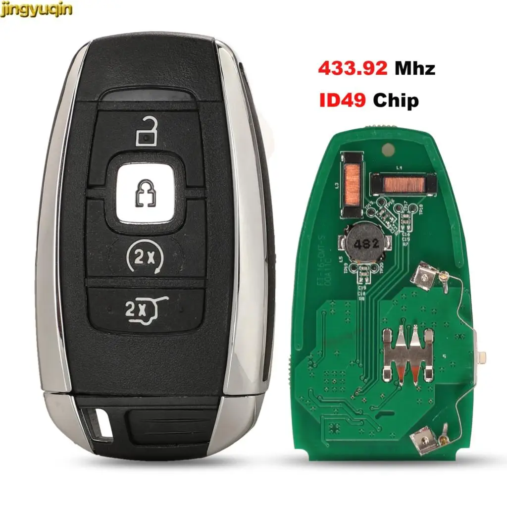 

Jingyuqin Remote Car Key Control 433.92MHZ ID49 Chip For Lincoln MKZ MKX MKC ZX Aviator Nautilus Navigator CORSAIR 2017 4 Button