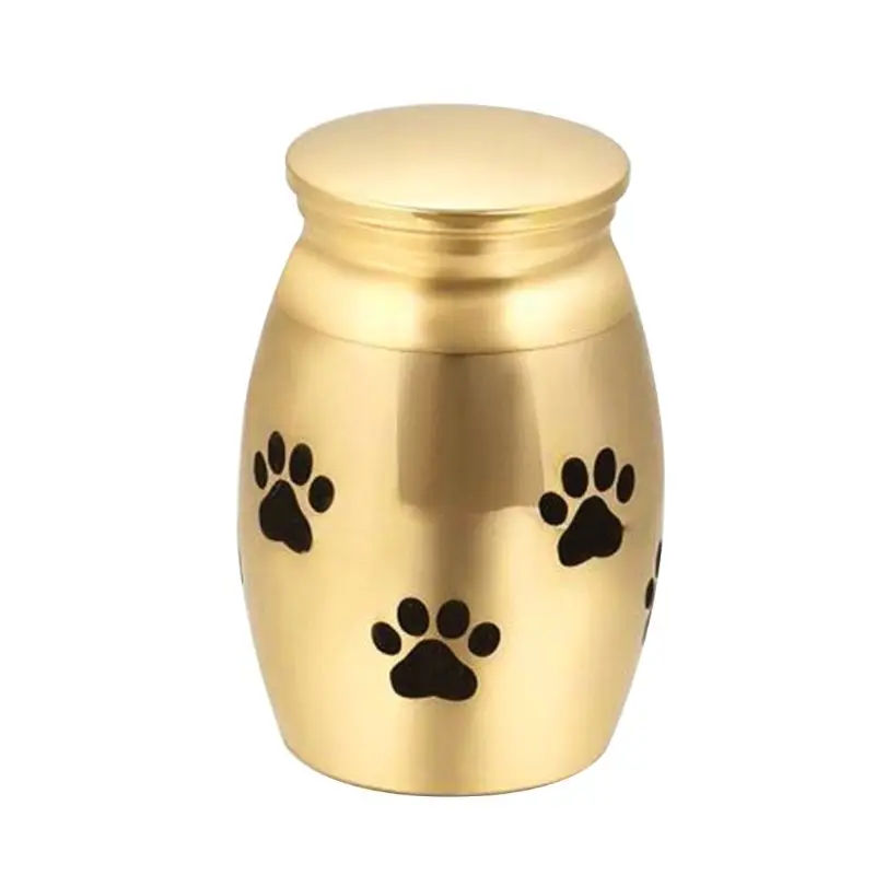 5 Colors Pet Cremation Urns Stainless Steel Ash Memorial Container Puppy Paw Dog Cat Perfect Resting Place Caskets Cat Memorial