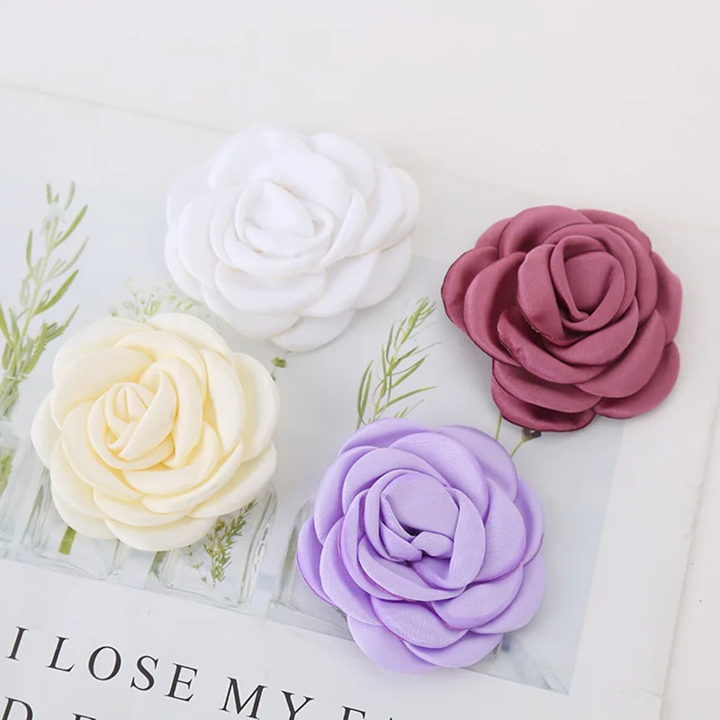 10pcs Curling flowers 5.5cm Fashion Hair Accessories DIY Accessory Boutique Wedding decoration flower No Hairclip hair bow