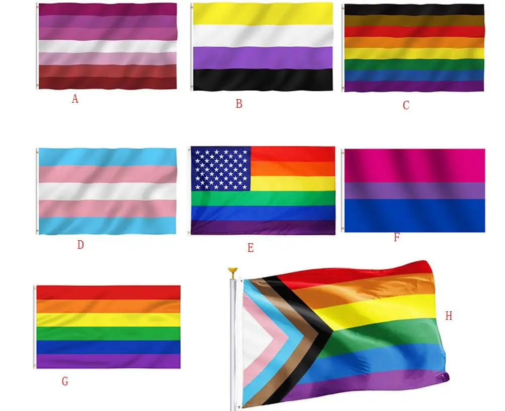 Gay Pride Flags Rainbow Transgender Pansexual Party Flags 5 x 3 FT Polyester 8 Designs