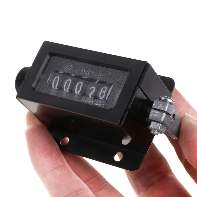 Dígitos Mecânico Pull Stroke Contador Caixa Preta Resettable D67-f
