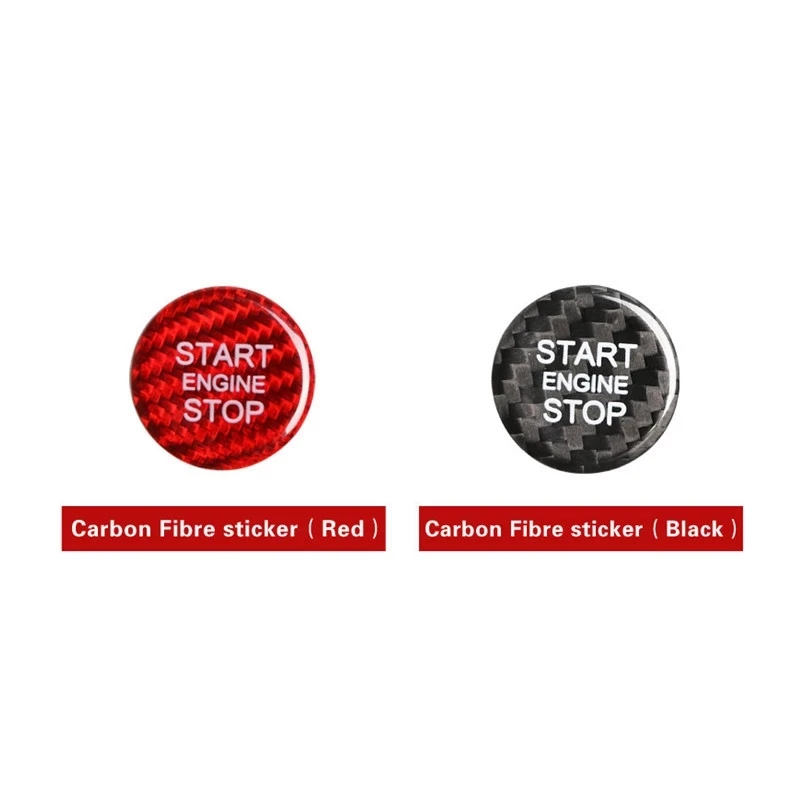 For Audi A4 A5 A6 C7 A7 Q3 Q5 Q7 Carbon Fiber Car Engine Start Stop Button Sticker Cover Trim