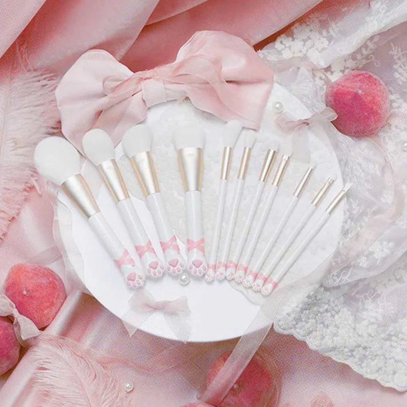 Cy Flower Know Makeup Brush Brush Suit Eye Shadow Blush Super Soft Makeup Brush White Cat Style Free Shipping