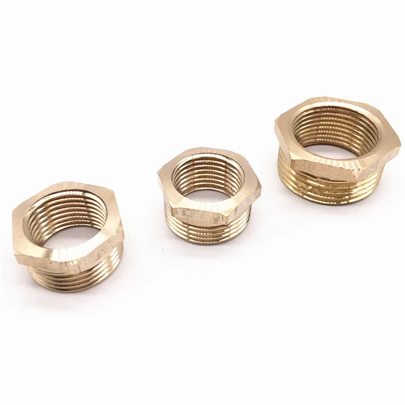 1/8" 1/4" 3/8" 1/2" 3/4" 1" BSP Male To Female Thread Brass Reducer Bushing Reducing Pipe Fitting Coupler Connector Adapter
