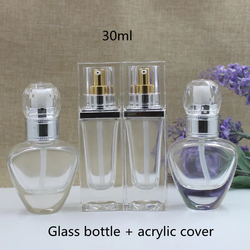 Wholesale30ml Liquid Foundation Bottle Glass Bottle Essence Emulsion Refillable Empty Bottles Cosmetic Packaging Container