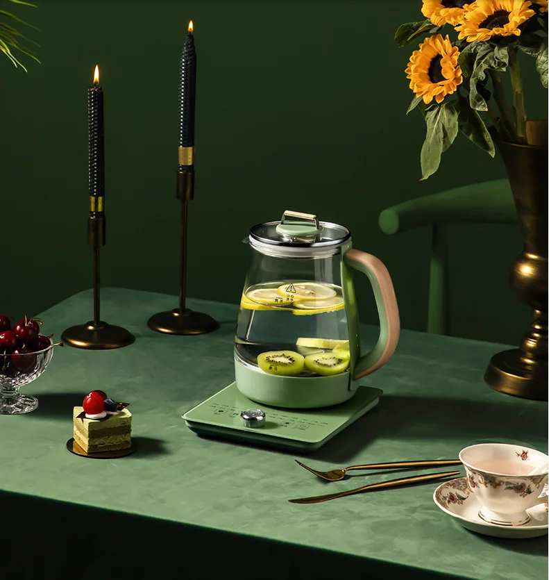 220V 1.8L Điện Gia Đình Kính Ấm Siêu Tốc Điện Mini Sức Khỏe Bảo Quản Nồi Đa Nồi Hầm Máy Có Bộ Lọc