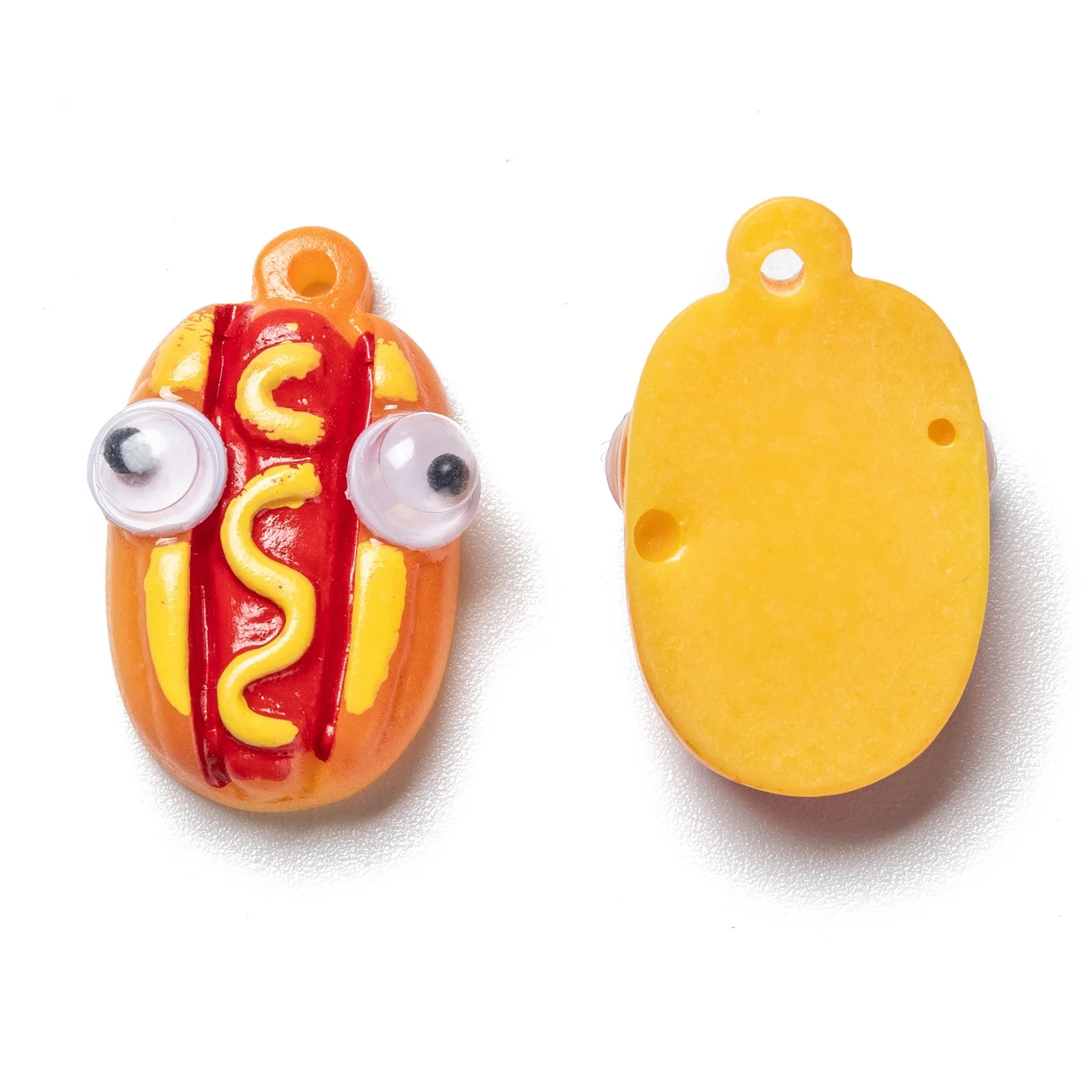 100pcs Milk Bottle Chips Cookies Hamburger Hot Dog with Eye Resin Charms Food Pendant For DIY Earrings Jewelry Accessories