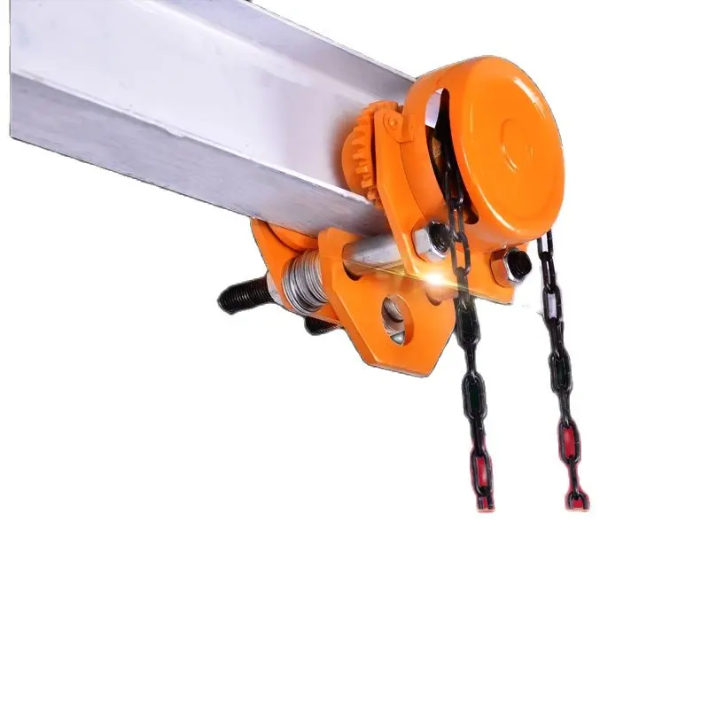 1 Ton T-shaped Hand-drawn Sports Car Monorail Trolley Crane Manual Hoist I-beam Sports Car Hoist Pulley Pulley Hoist