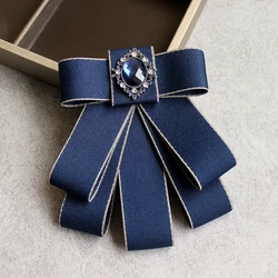 Broches à nœud de perles de ruban coréen pour hommes et femmes, épingles à cravate de la présidence, col de chemise imbibé de biscuits en cristal, accessoires vestisens