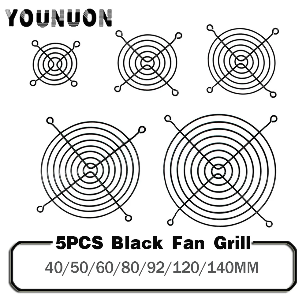 5 Pieces 60mm 80mm 90mm 92mm 120mm 140mm Fan Grills Metal Mesh Finger Guard Protective Net Fan Grill Computer Case Fan Grill