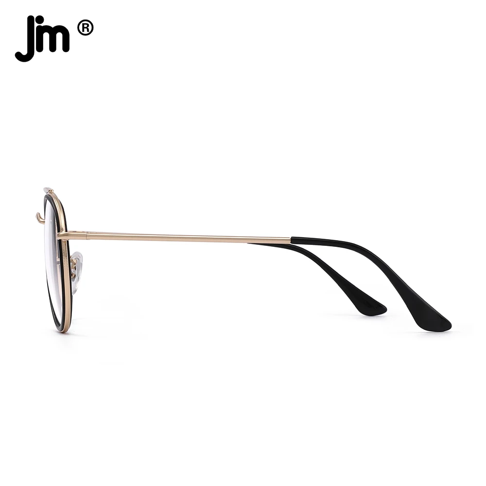 JM Vintage Round Computer Glasses Men Women Brand Designer Blue Light Blocking Eyeglasses Double Bridge