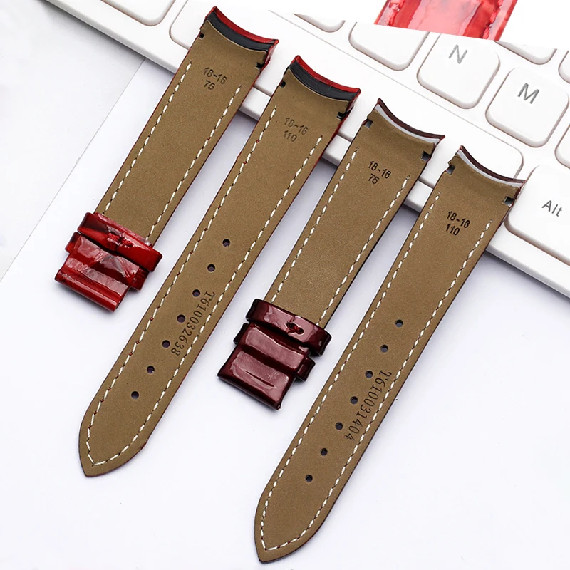 18mm (Buckle16mm) For Tissot Women Watch T035210A T035207 High Quality Genuine Leather Watch Bands Strap Tissot Kutu Bracelet