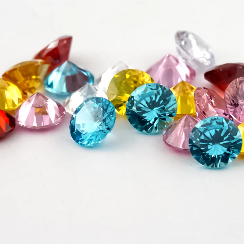 1~12mm 5A Runde Lose Zirkonia-Steine Weiß Goldgelb Rosa Granat Meeresblau Mix 5 Farben CZ Edelsteine für Schmuckherstellung – Detail 23
