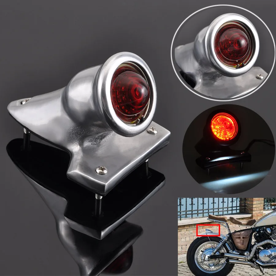 12V Taillight Motorcycle Brake Light LED Moto Stop Rear Tail Lamp Red For Harley Scooter Chopper Bobber Cafe Racer Streetbike