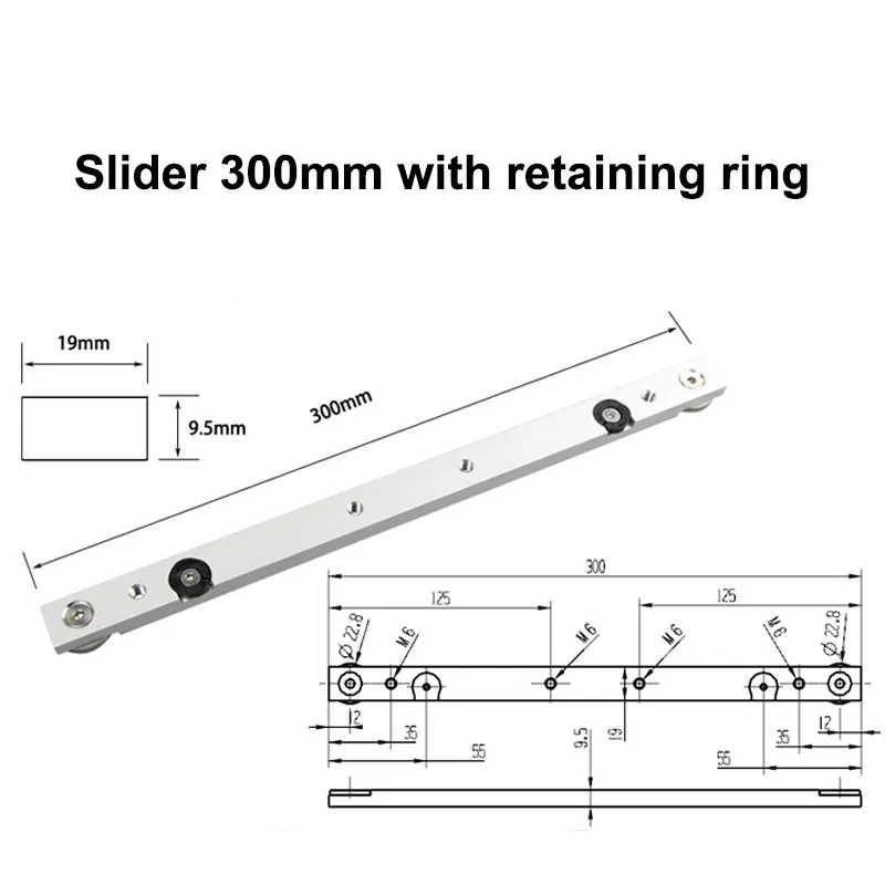 300/450Mm Mijter Bar Slider Aluminium Sliders Met Ring Voor T-Track Voor Houtbewerking Werkbank Met 2.5Mm Inbussleutel Diy Tool