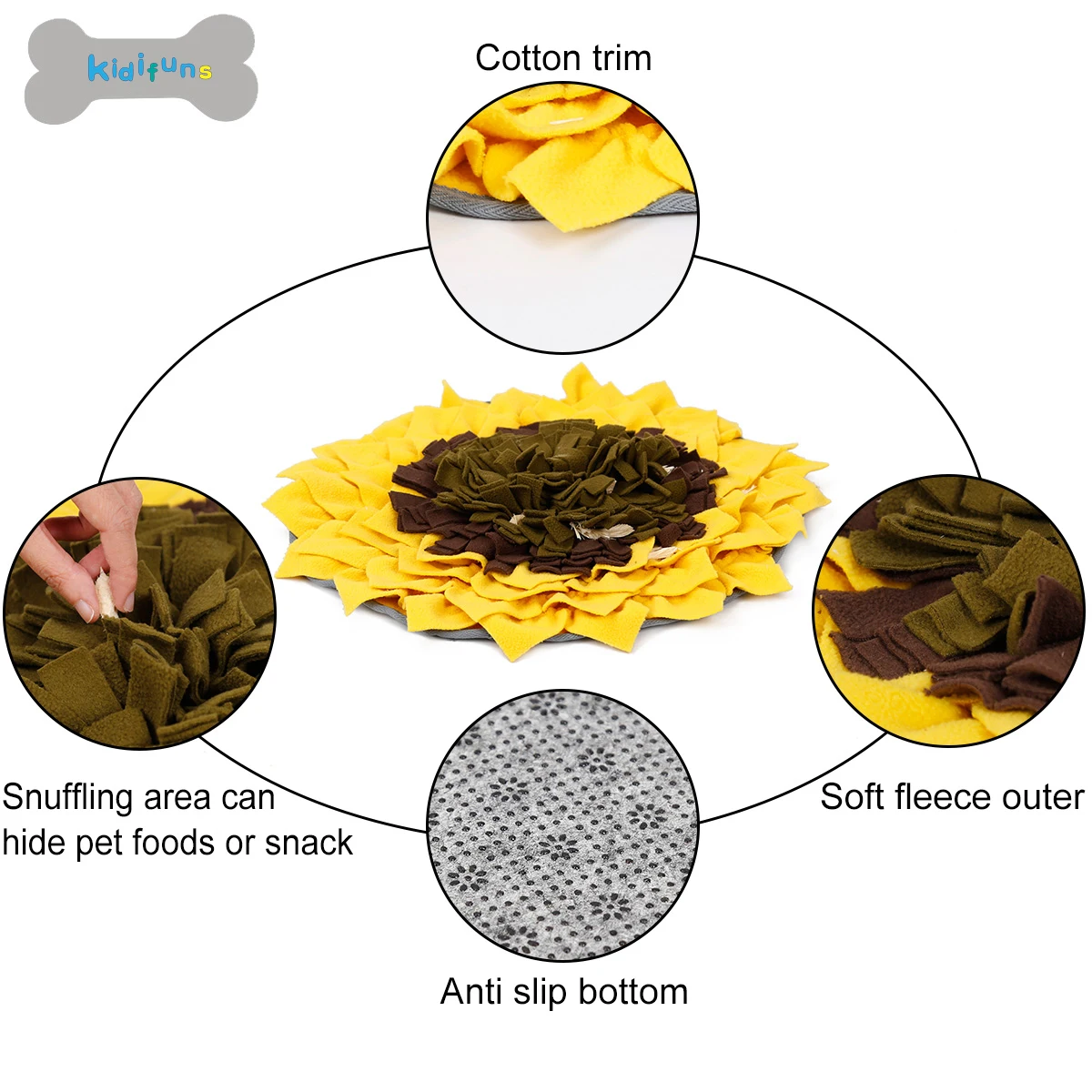 Pet Dog Snuffle Mat Colorful Nose Smell Training Sniffing Pad Dog Stress Release Toys Slow Feeding Mats Food Dispenser Carpet