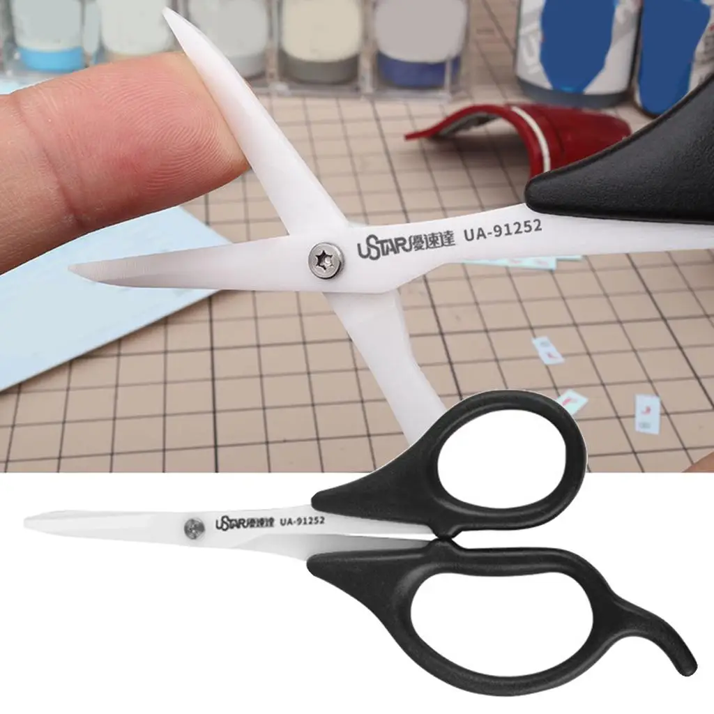 Multi Purpose Ceramic Scissors - DIY Accessory Frosted Handle Two-Finger Operation Smooth Cut Shears for Kitchen Classroom