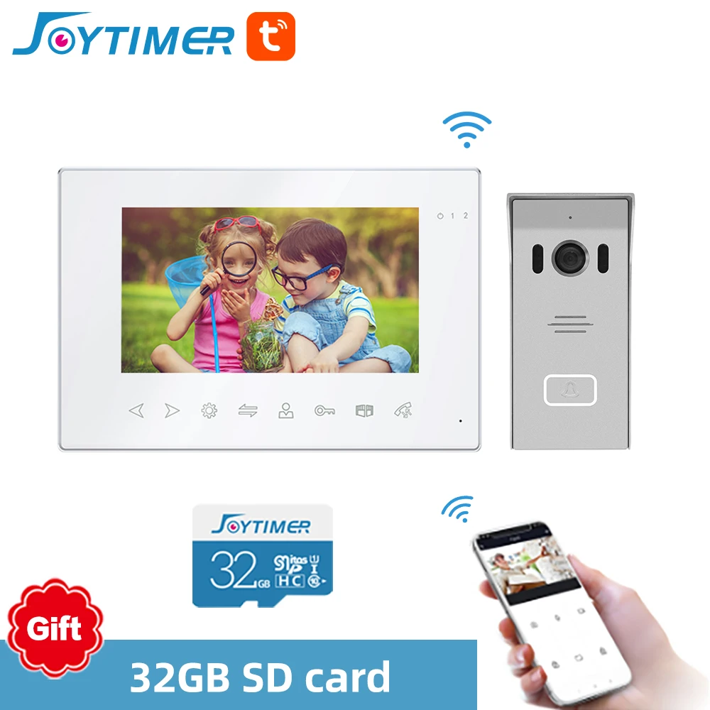 Joytimer WIFI Video Door Phone Tuya Smart Intercom for Home AHD Screen With Night Vision Doorbell Wide Angle Motion Detection