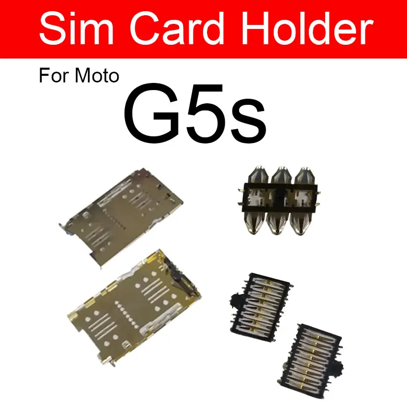 

1 Set SIM & Card Tray For Moto Motorola G5s Memory Card Holder Sim Adapter Slot Socket Flex Ribbon Cable Repair Replacement