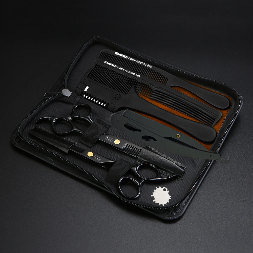 Professional Japan 440C 6'' Hair Scissors Haircut Scissor Thinning Barber Cutting Shears Hairdresser Scissors Barbershop Set