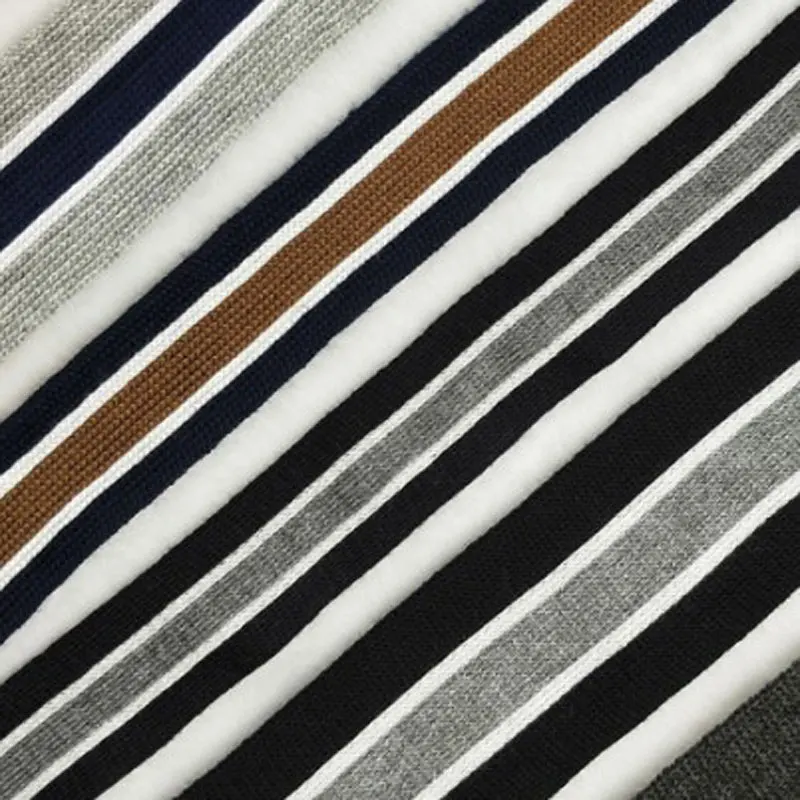 

10 yards Quality 2.5cm Grey Brwon White mecerized cotton webbings Striped soft ribbon for sports casual wear garment accessories