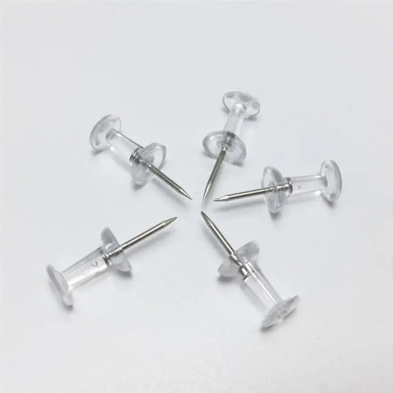 200Pcs Transparent Pushpins Map Push Pins Tacks for School Home Office School Supplies