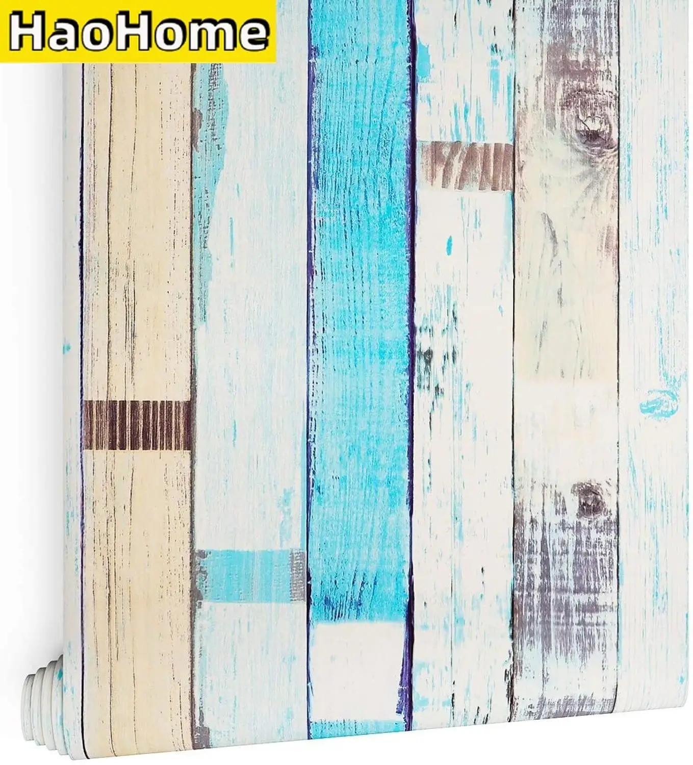 HaoHome Wood Panels 1Wood Peel and Stick Wallpaper Self Adhesive Wood Paper Vintage Wood Planks Wallpaper for Bedroom Cabinet