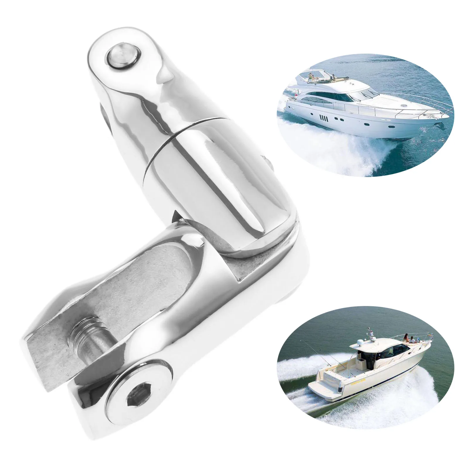 Stainless Steel Marine Hardware Boat Anchor Double Swivel Connector Suit For 1/4