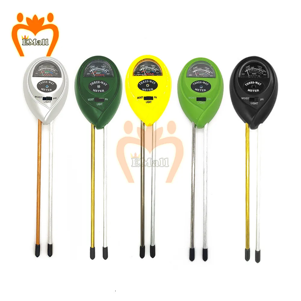 3 in1 Soil Water Moisture PH Meter Acidity Humidity Sunlight Light PH Test Garden Plants Flowers Moist Tester Testing Instrument