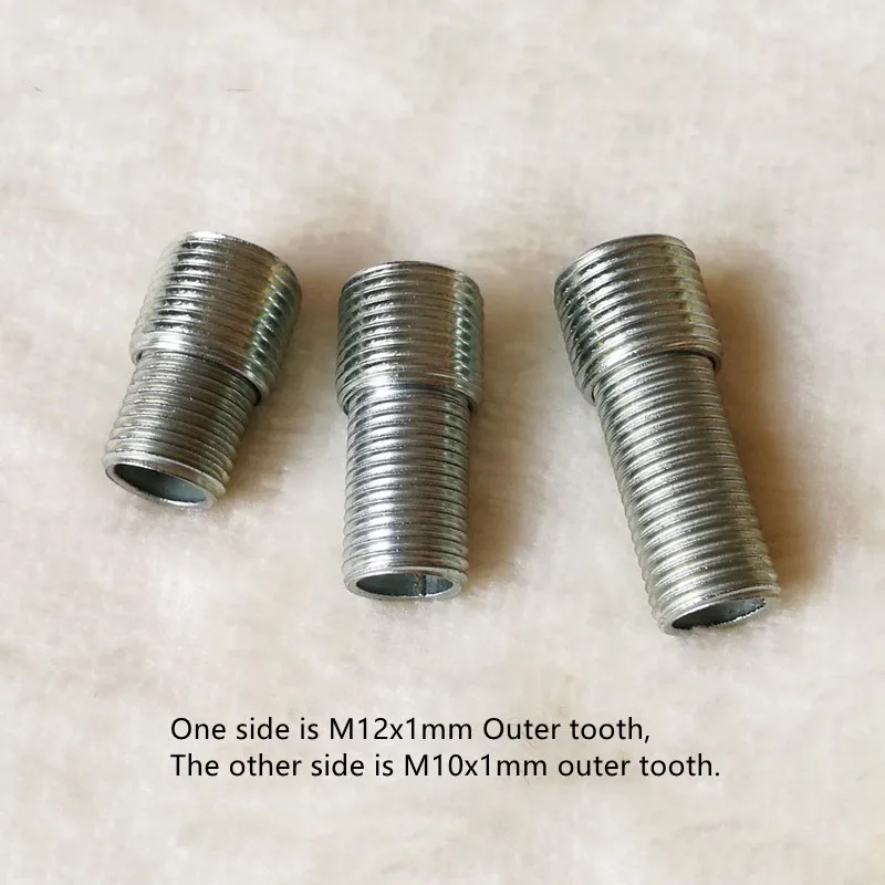 2pcs/lot Outer M12 To M10 Fine Teeth Adapter Screw Hollow Tooth Tube Iron Threaded Converter Tube Screw DIY Tool Accessories