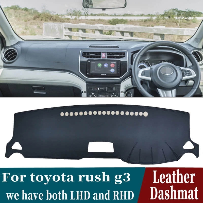 

PU Leather Dashmat Dashboard Cover Pad Dash Mat Carpet Car-Styling accessories For toyota rush g3 2018 2019 2020 2021 2022 2023