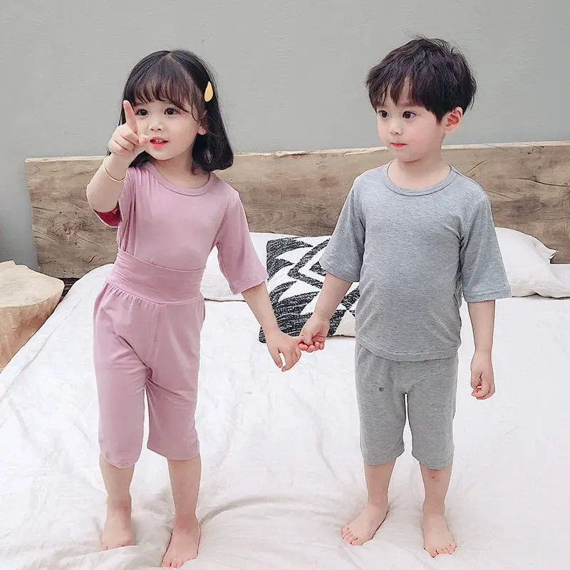 Spring Summer Baby Girls Clothes Pajamas Sets Boy Pyjamas Kids Homewear Modal Nightwear Children\'s Indoor Clothing Pijamas Suit