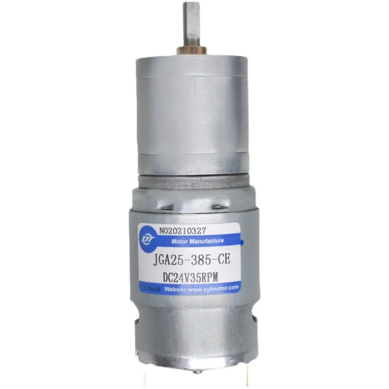 JGA25-385 24V Miniature Brushed DC Gear Motor Large Torque Adjustable Forward and Reverse Low Speed Motor DC Electric Motor
