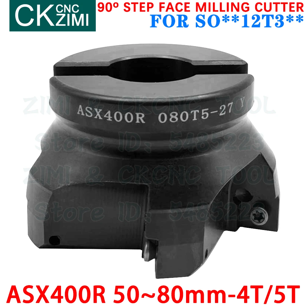 ASX400R 050T4-22 ASX400R 080T5-27 Face เครื่องตัดมุม Step Face Mill Indexable เครื่องมือสำหรับ SOMT 12T308 PEER คาร์ไบด์แทรก
