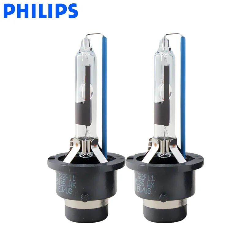Philips D2R 6000K 35W Xenon Ultinon HID Cool Blue White Light Auto Bulb Upgrade HID Headlight Lamps Quick Start, Pair
