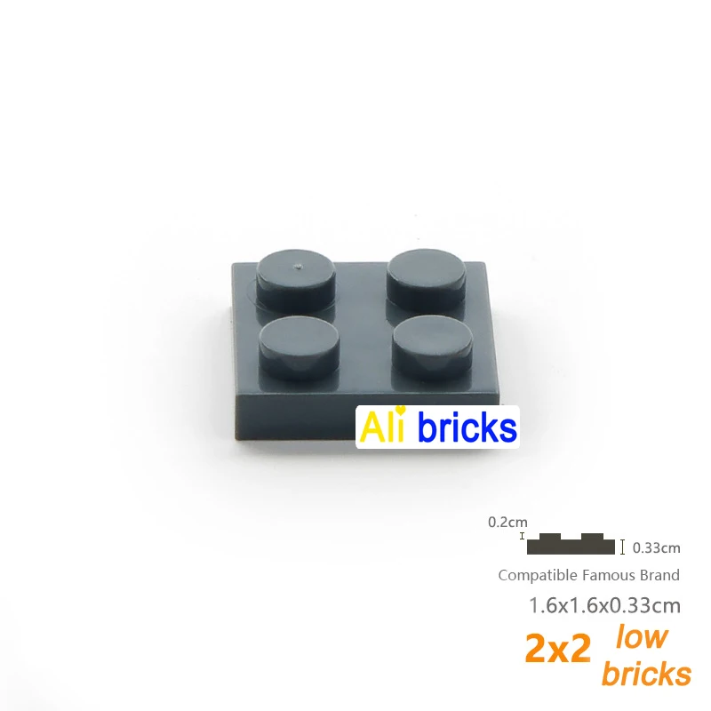 40 Stks/partij Diy Blokken Bouwstenen Dun 2X2 Educatief Assemblage Bouwspeelgoed Voor Kinderen Maat Compatibel Met 3022