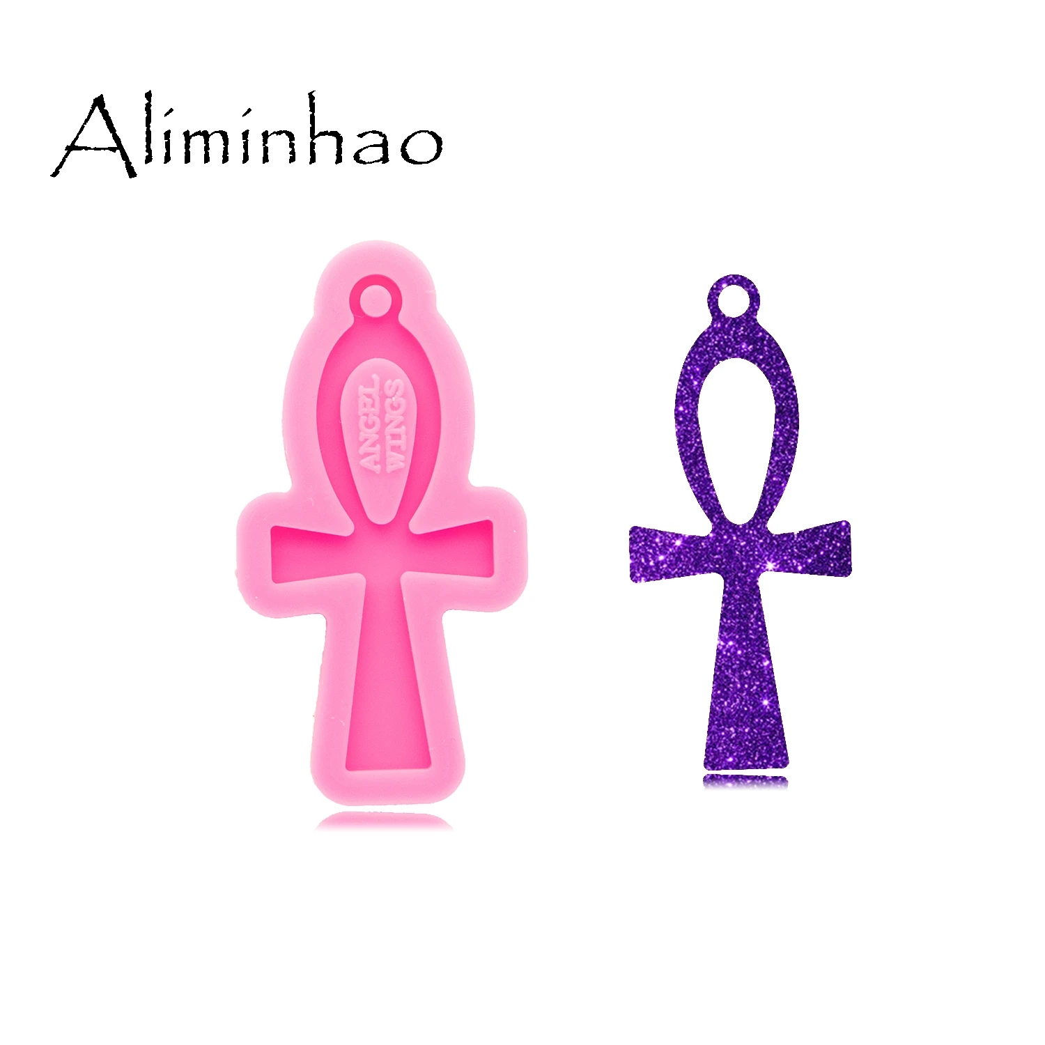 DY0334 Super Glossy Cross Keychain Silicone Mold - Epoxy Cra