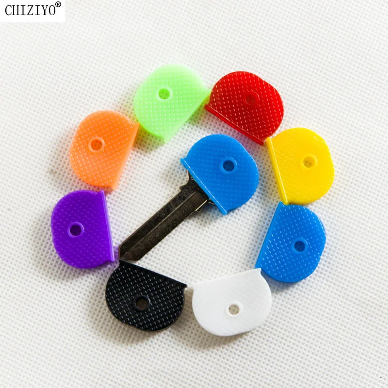 32pcs Keyrings Silicone Key Cover for Car Motorcycle Bicycle Home Storehouse Tags Multi Colors Round Identifier Key Cap