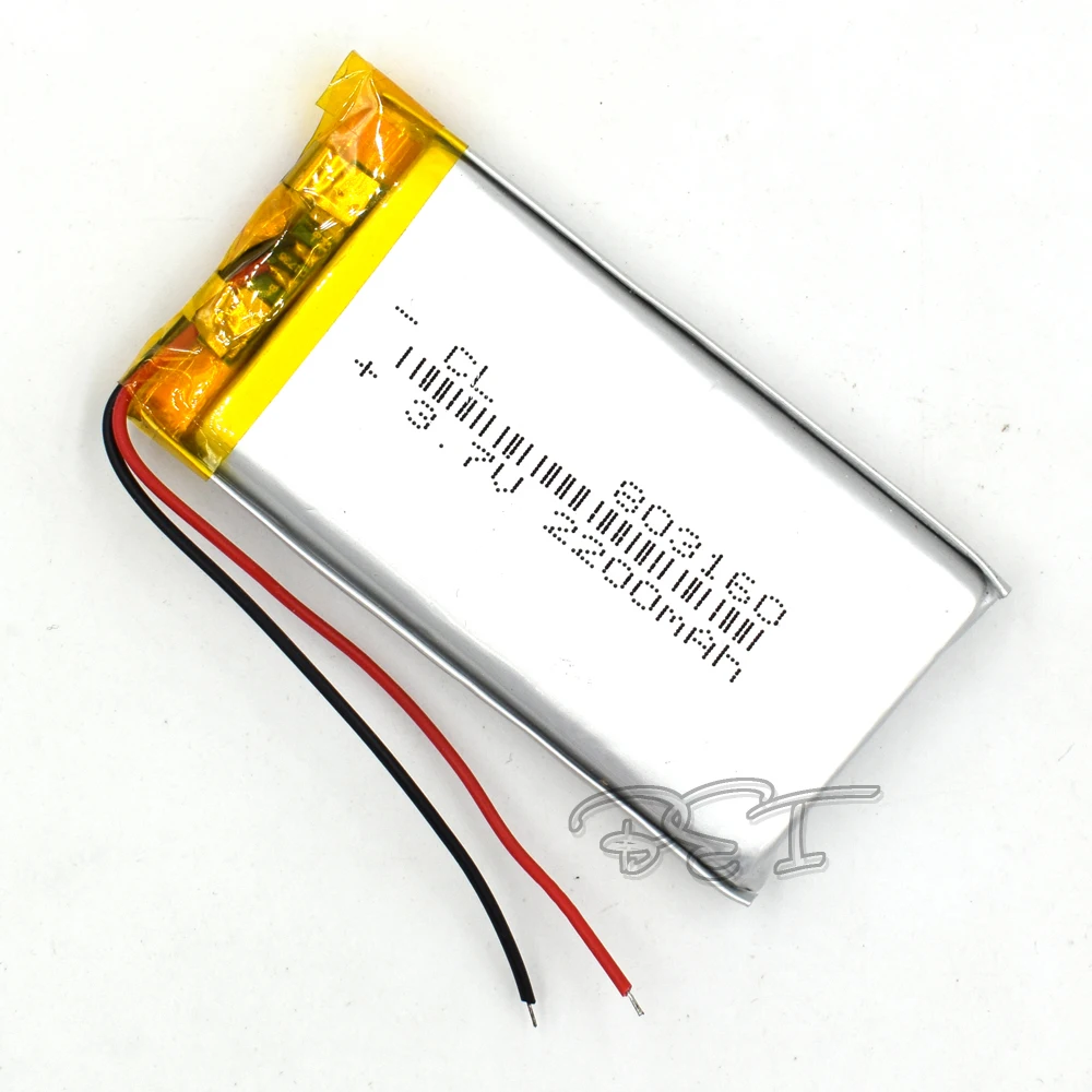 10Pcs 3.7V 2200mAh Rechargeable Li-Polymer 803160 Li-ion Lithium Cell Battery For MP3 MP4 Game Player Mouse PSP Lampe speaker to