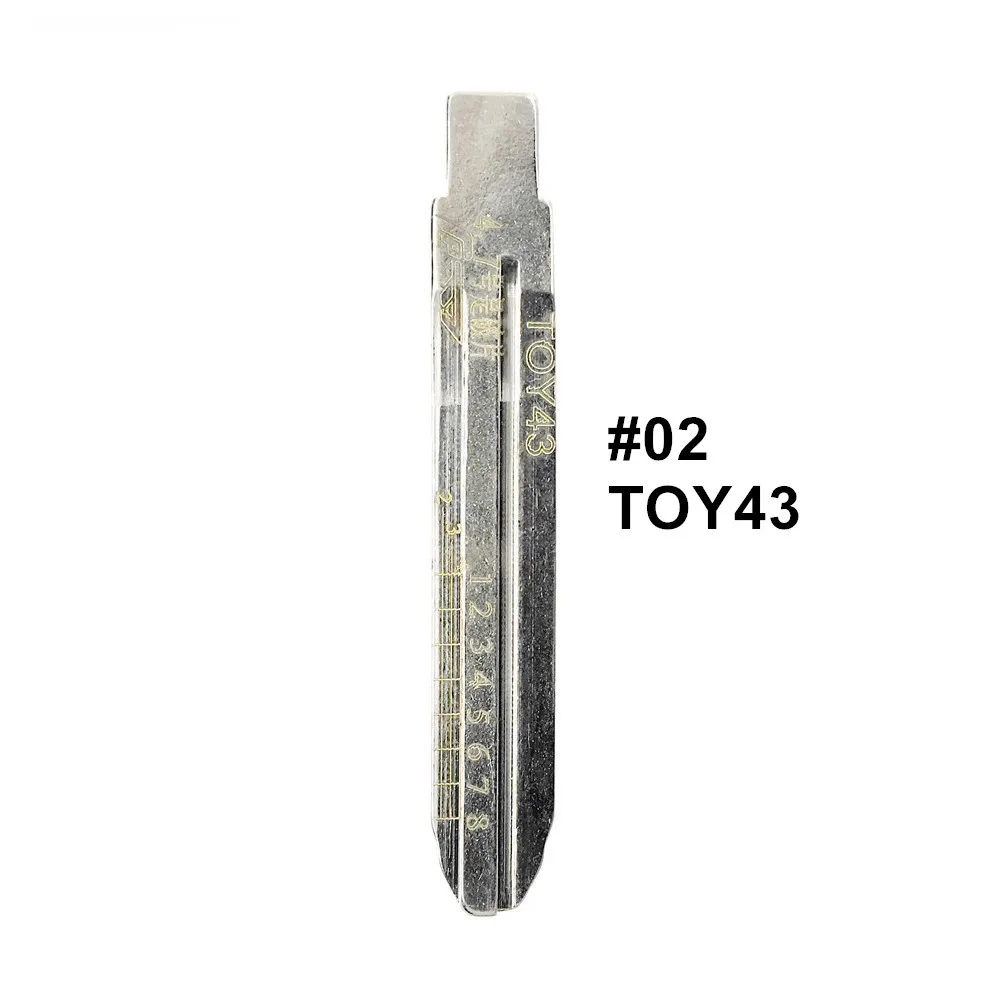 

5pcs 2 IN 1 Lishi TOY43 #02 Engraved Line Key Blade Scale Shearing Teeth Cutting Key Blank for Old Toyota