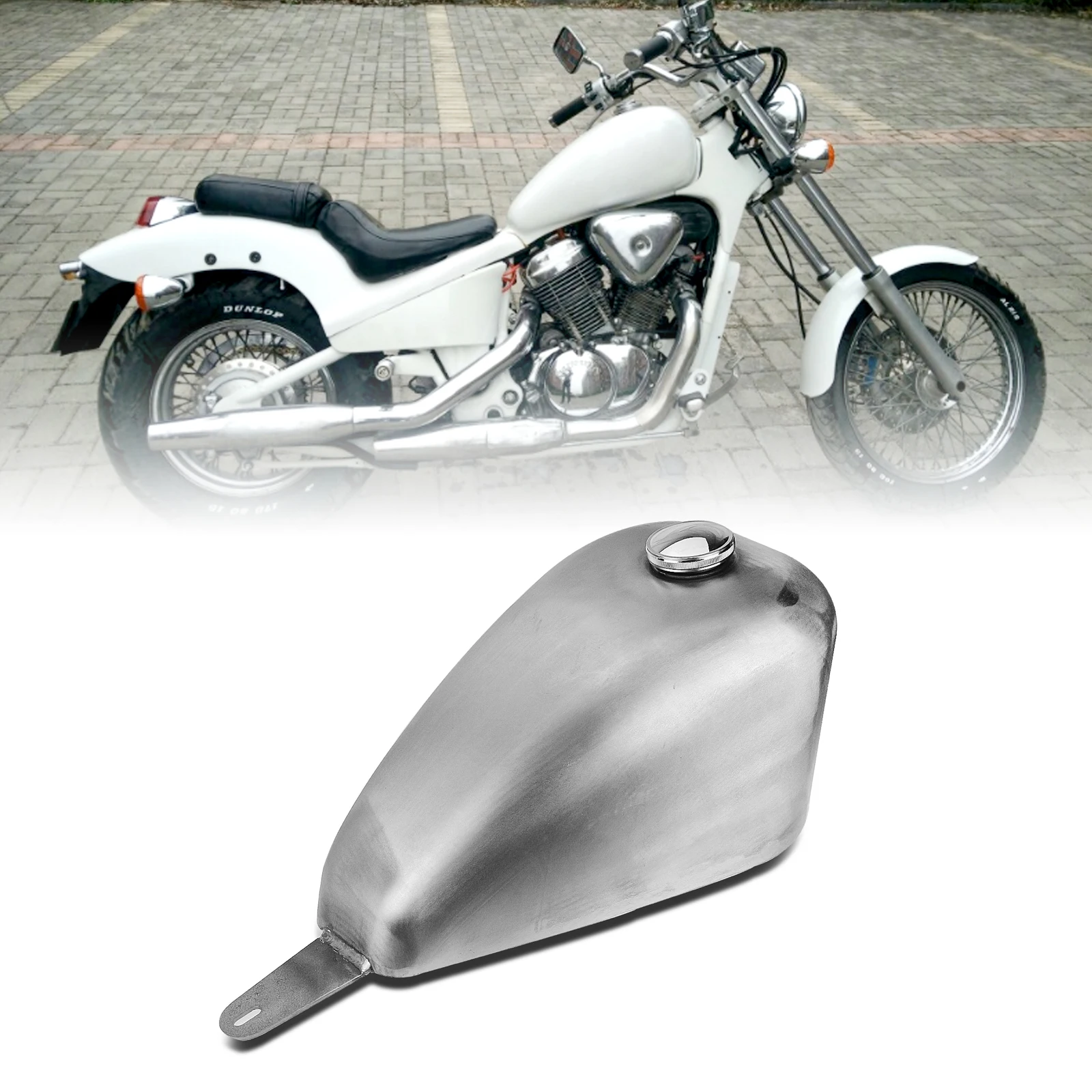 9L Petrol Gas Fuel Tank For Honda Steed400/600 Shadow VLX600 W/Oil Tupe Cap Motorbike Handmade Motorcycle Gasoline Can