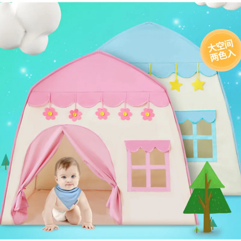 

Kids Play House Toy for Children Indoor Outdoor Castle Tents Princess Game Playhouses Flowers Boy Girl Oversize Folding House