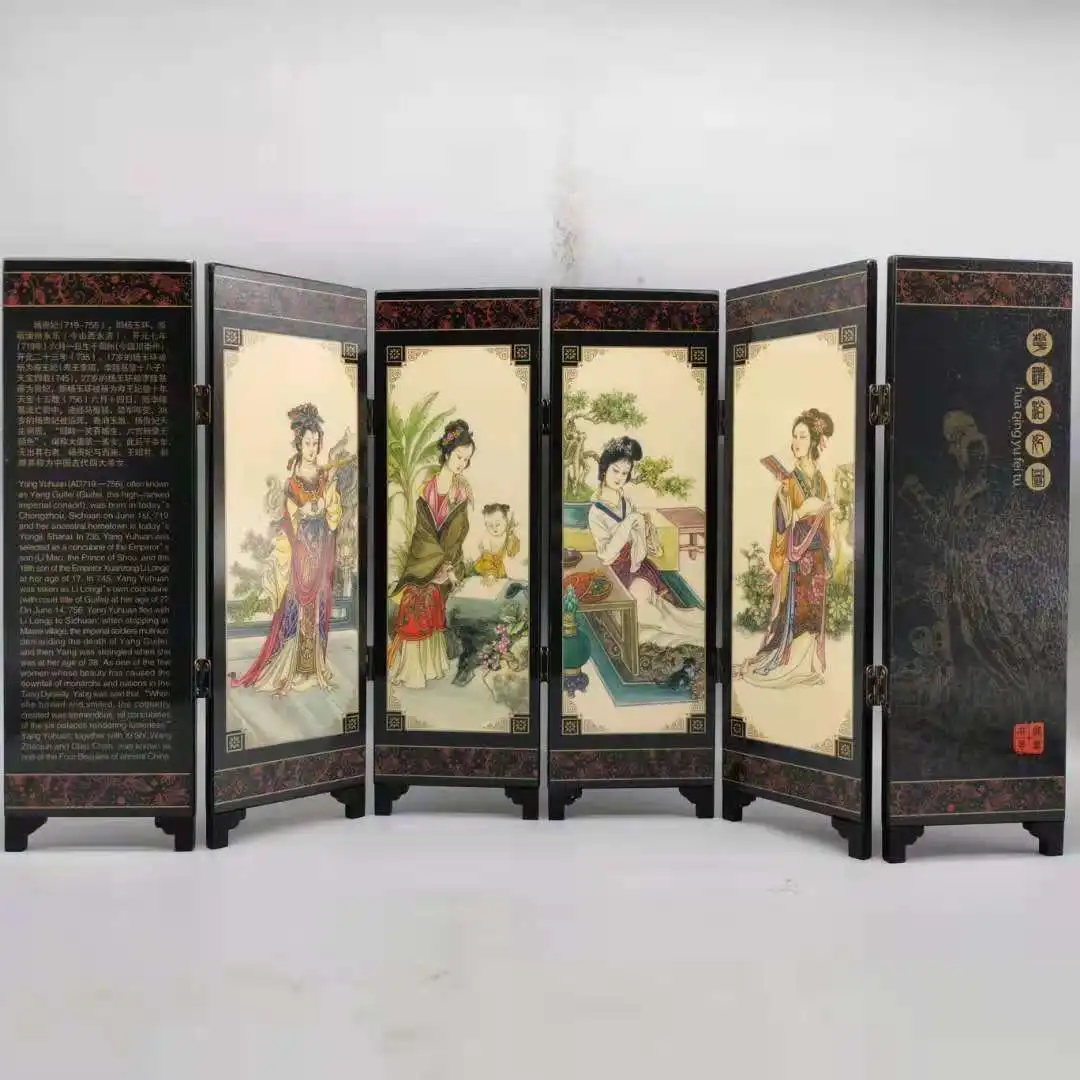 

Lacquerware wood small screens, Beauty diagram, Exquisite crafts gifts and decorations
