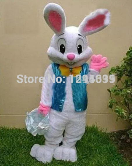 Kaninchen Bunny Licht Blau Weiß Maskottchen Kostüm Erwachsene Größe HEIßER VERKAUF Marke Neue