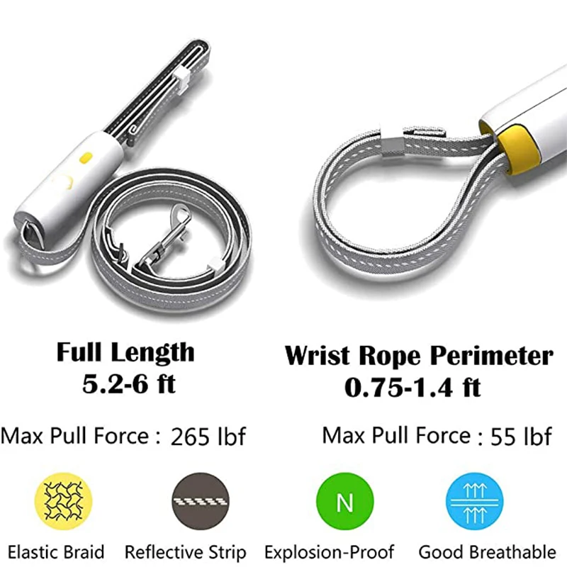 Strong Dog Leash Running Training Puppy Dog Leashes Retractable for Small Medium Dogs with Handle One-Key Lock Explosion-Proof