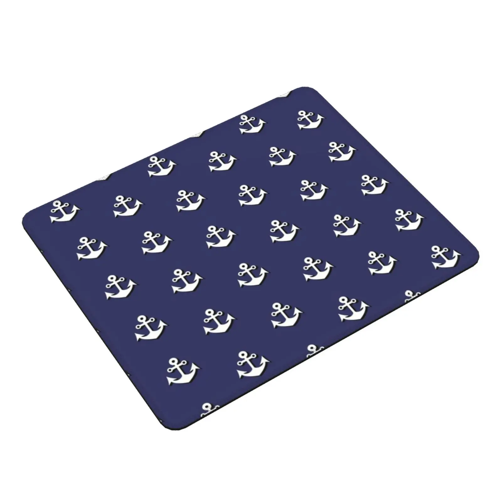 Sea Life-Anchor Pattern Blue Background Mouse Pad DIY Print Anchor Sea Marine Life Sailor Summer