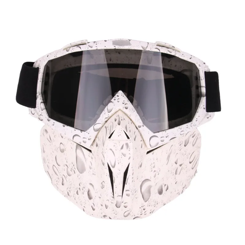 Winter UV400 Windproof Ski Glasses with Detachable Mask Anti-fog Skiing Snowboard Goggles Outdoor Snowmobile Motorcycle Eyewear